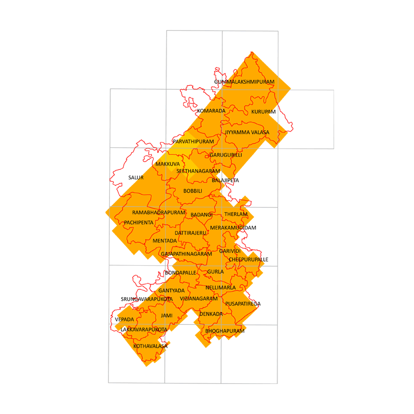 Storm surge inundation map for cyclone with wind speed 